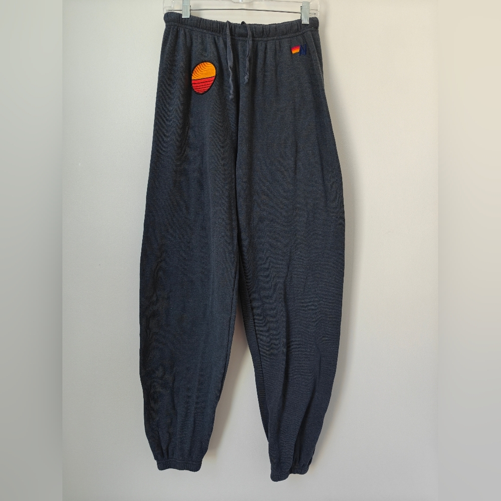 Aviator Nation SUNSET PATCH SWEATPANTS - CHARCOAL Size XL New w/o Tags